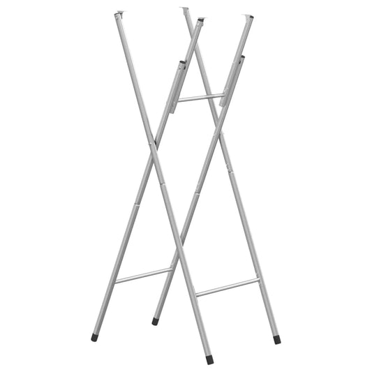 Gambe Pieghevoli per Tavolo da Bar Argento 45x53x108 cm Acciaio - homemem39