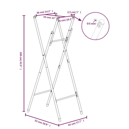 Gambe Pieghevoli per Tavolo da Bar Argento 45x53x108 cm Acciaio - homemem39