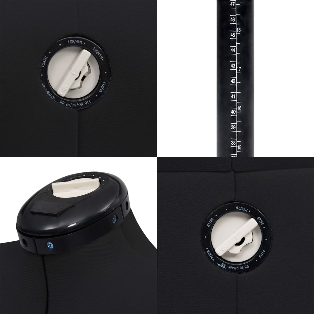 Manichino Femminile Regolabile Nero Taglia M 40-46 - homemem39