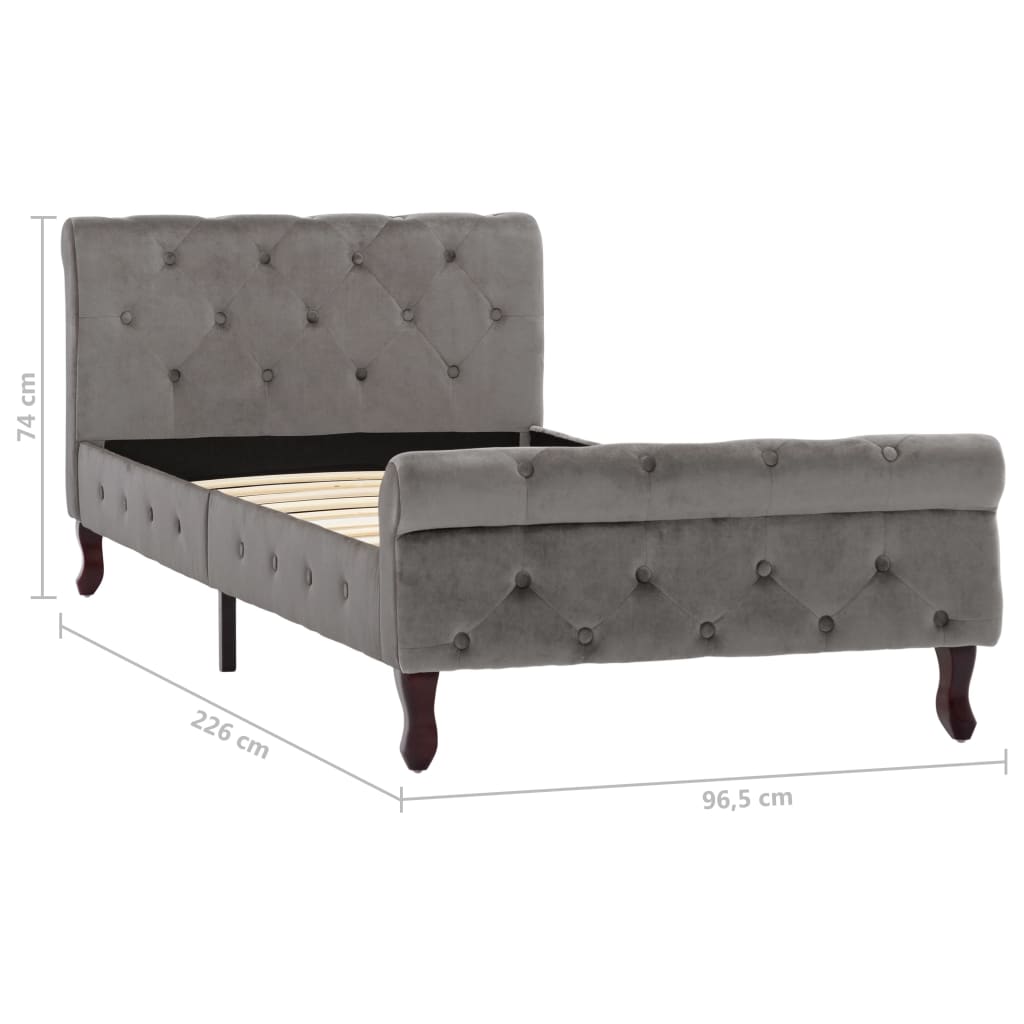 Giroletto Grigio in Velluto 90x200 cm | homemem39