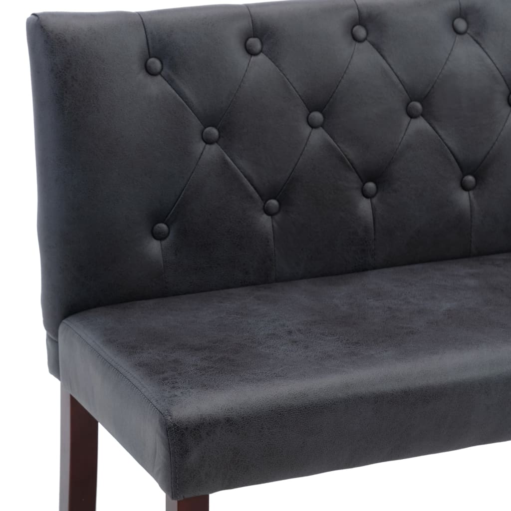 Panca 148,5 cm Grigia in Similpelle Scamosciata - homemem39