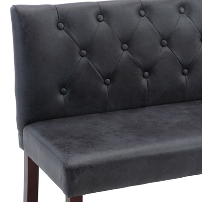 Panca 148,5 cm Grigia in Similpelle Scamosciata - homemem39