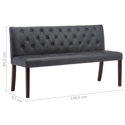 Panca 148,5 cm Grigia in Similpelle Scamosciata | homemem39
