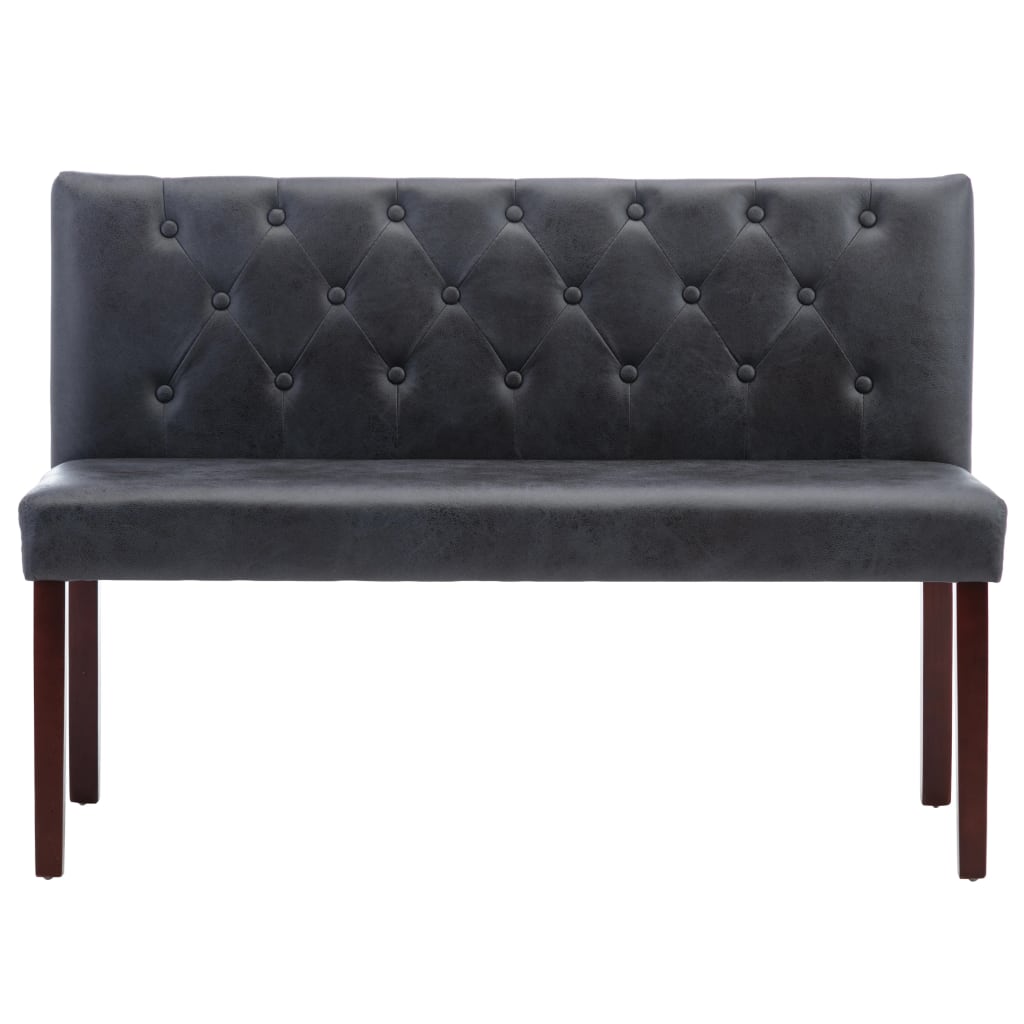 Panca 120 cm Grigia in Similpelle Scamosciata | homemem39