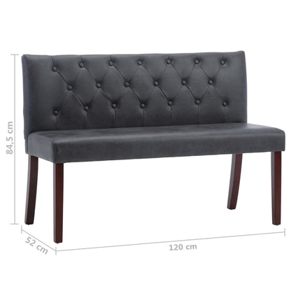 Panca 120 cm Grigia in Similpelle Scamosciata | homemem39
