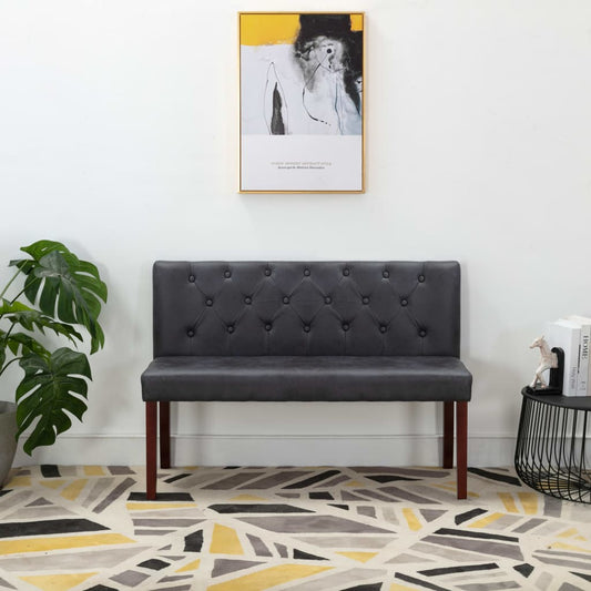 Panca 120 cm Grigia in Similpelle Scamosciata | homemem39