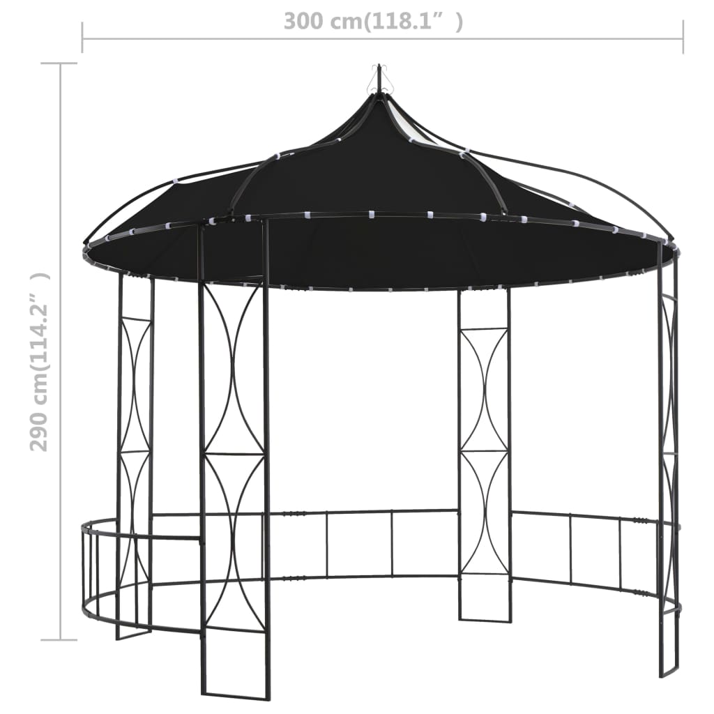 Gazebo 300x290 cm Antracite Rotondo | homemem39