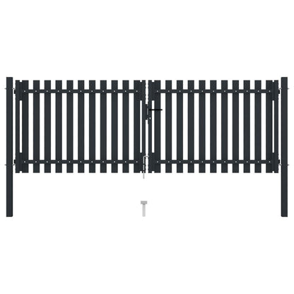 Cancello per Recinzione Doppio in Acciaio 306x125 cm Antracite - homemem39