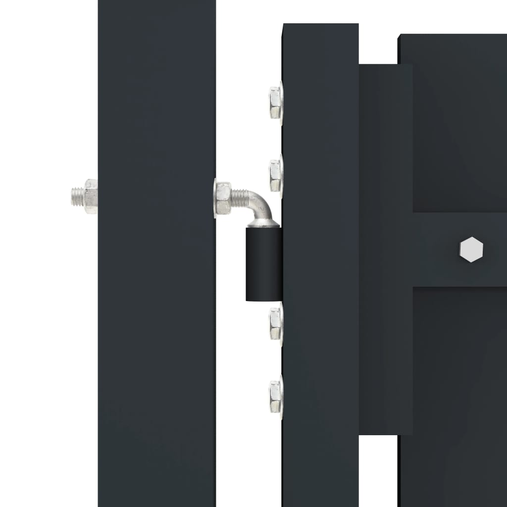 Cancello per Recinzione Doppio in Acciaio 306x125 cm Antracite - homemem39