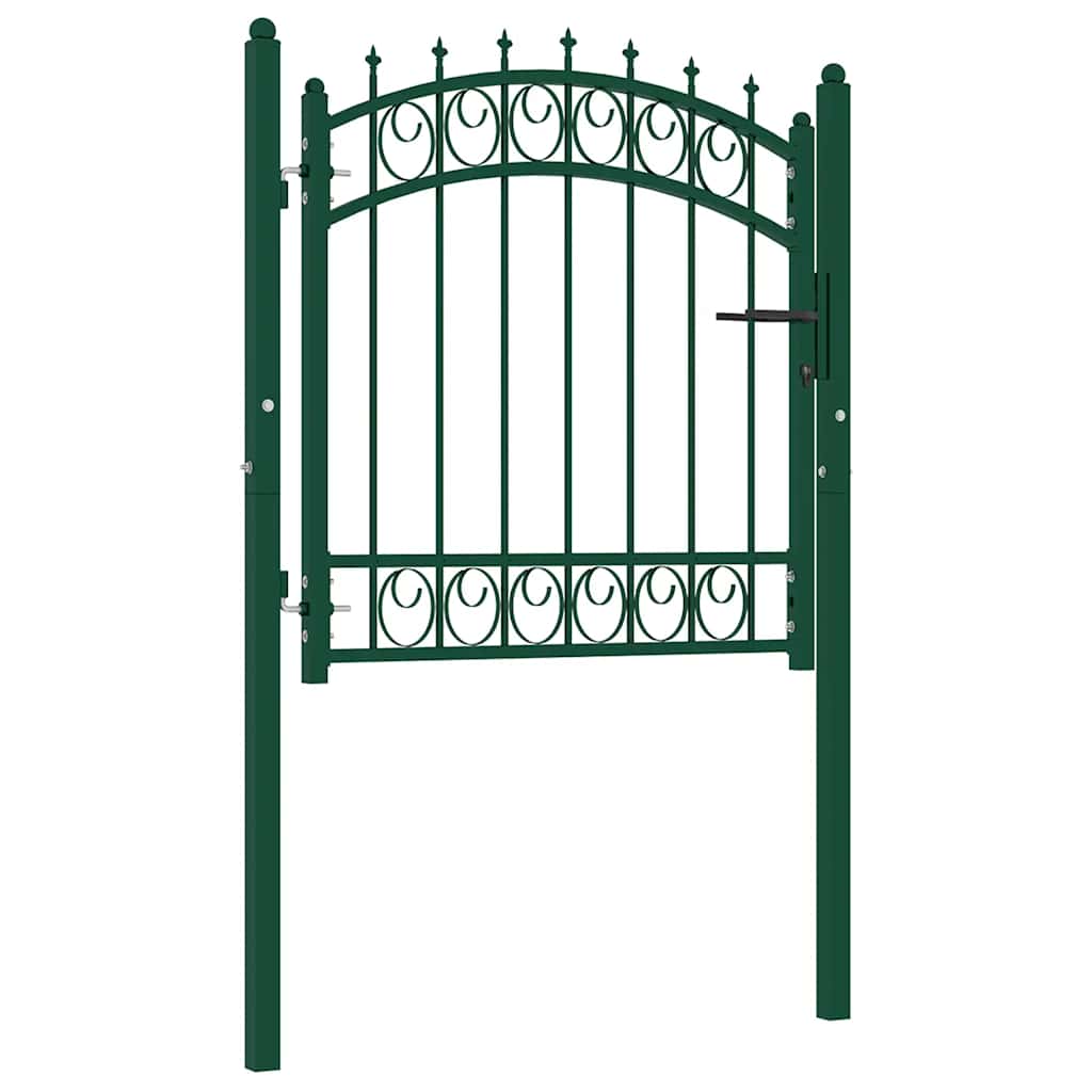 Cancello per recinzione EMMEN con punte in acciaio 103x97 cm verde | homemem39