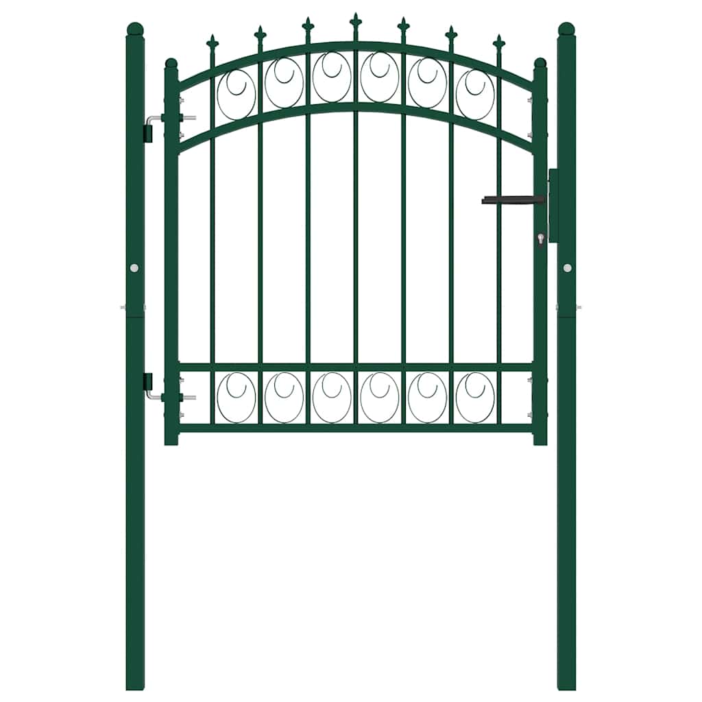 Cancello per recinzione EMMEN con punte in acciaio 103x97 cm verde | homemem39