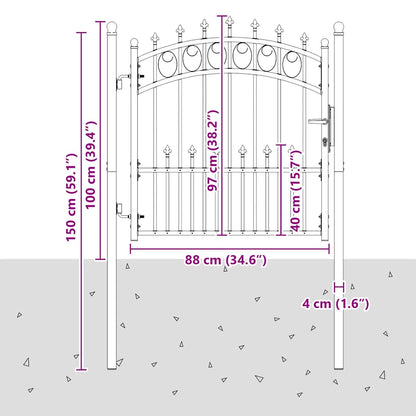 Cancello per recinzione EMMEN con punte in acciaio 104x97 cm verde | homemem39