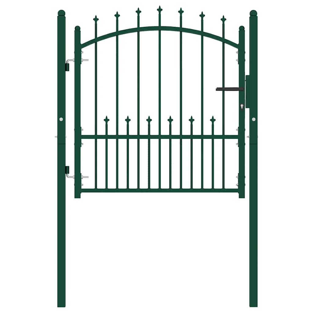 Cancello per recinzione EMMEN con punte in acciaio 104x97 cm verde | homemem39