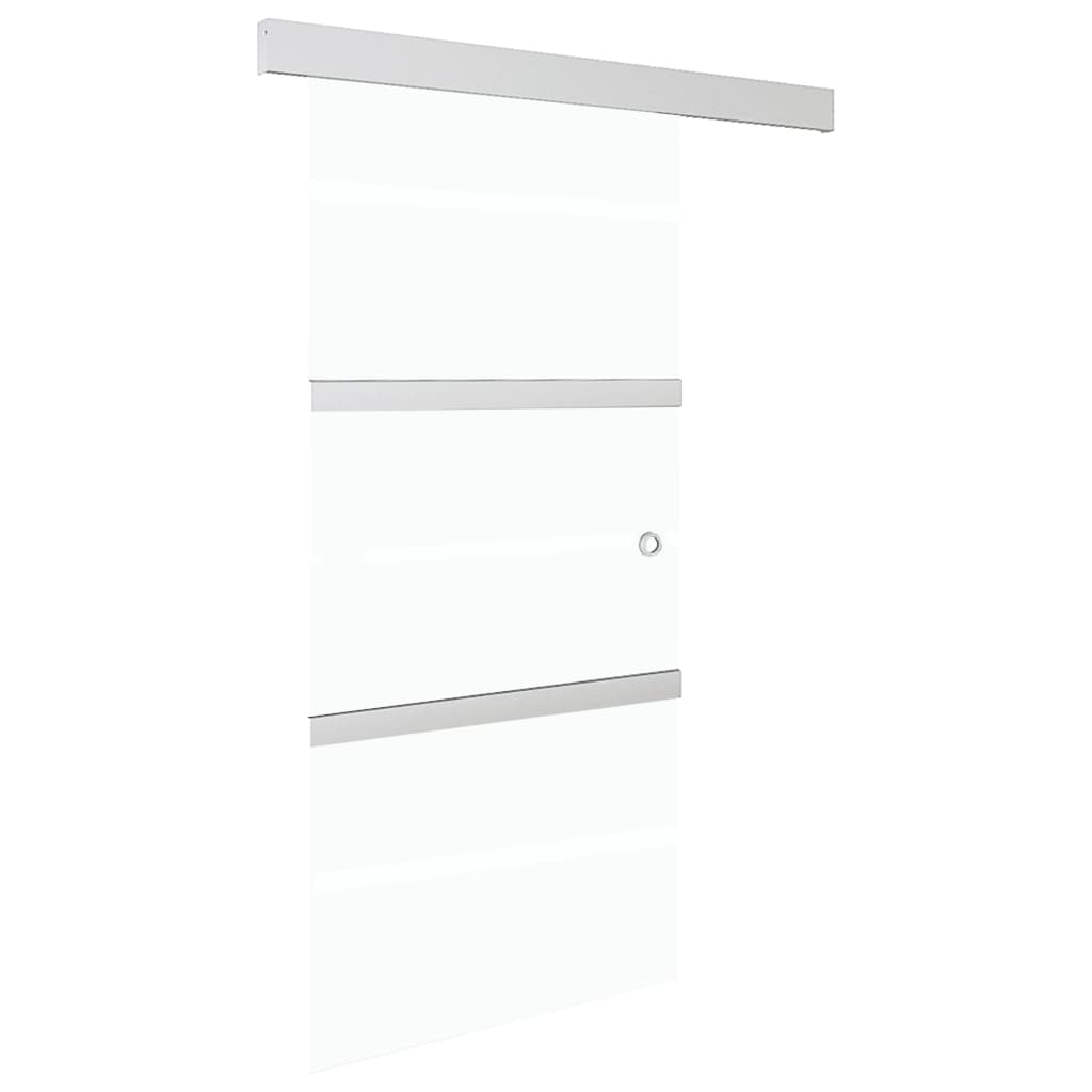 Porta Scorrevole Fermi Vetro ESG e Alluminio Argento 90x205 cm - homemem39