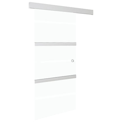 Porta Scorrevole Fermi Vetro ESG e Alluminio Argento 90x205 cm - homemem39