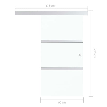 Porta Scorrevole Fermi Vetro ESG e Alluminio Argento 90x205 cm - homemem39