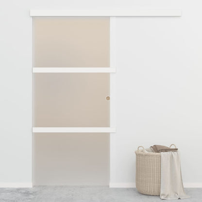 Porta Scorrevole Fermi Vetro ESG e Alluminio Argento 90x205 cm - homemem39