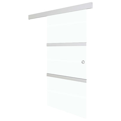Porta Scorrevole con Fermi in Vetro ESG e Alluminio 76x205 cm - homemem39