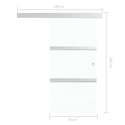 Porta Scorrevole con Fermi in Vetro ESG e Alluminio 76x205 cm - homemem39