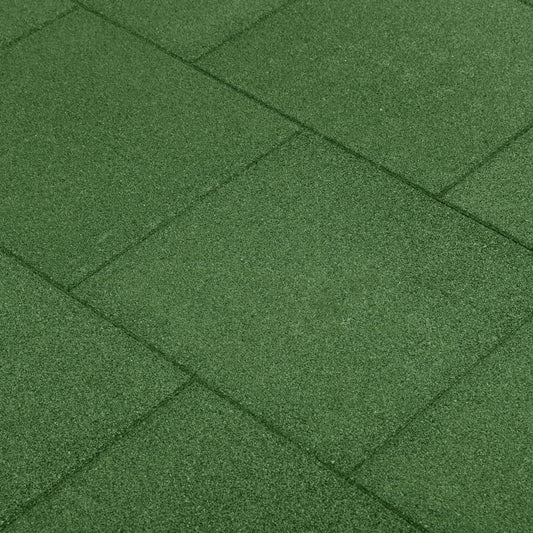 Piastrelle Anticaduta 18 pz in Gomma 50x50x3 cm Verde - homemem39