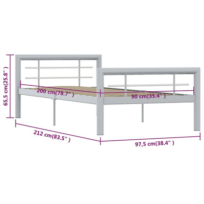 Giroletto Grigio e Bianco in Metallo 90x200 cm | homemem39