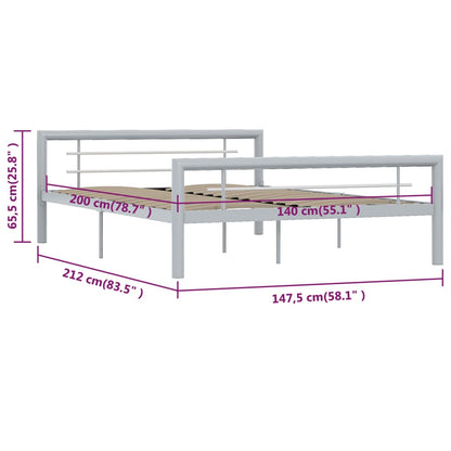 Giroletto Grigio e Bianco in Metallo 140x200 cm | homemem39