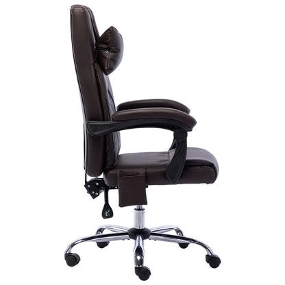 Sedia da Ufficio Massaggiante Marrone in Similpelle - homemem39