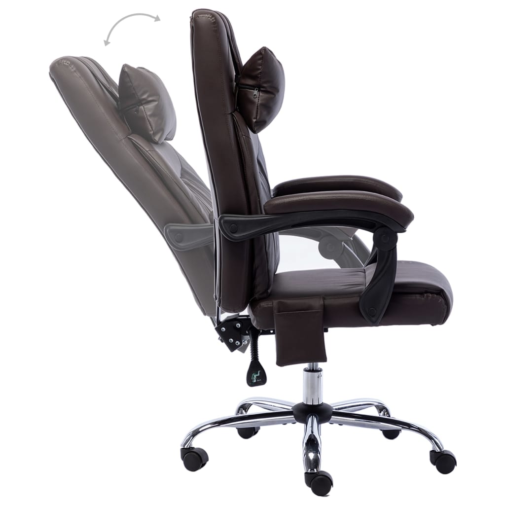 Sedia da Ufficio Massaggiante Marrone in Similpelle - homemem39
