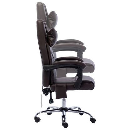 Sedia da Ufficio Massaggiante Marrone in Similpelle - homemem39
