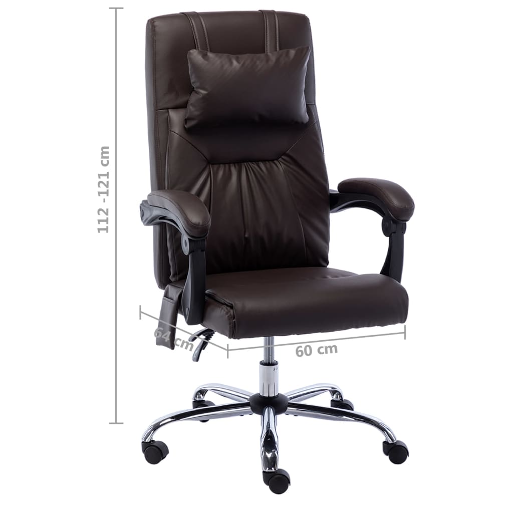 Sedia da Ufficio Massaggiante Marrone in Similpelle - homemem39