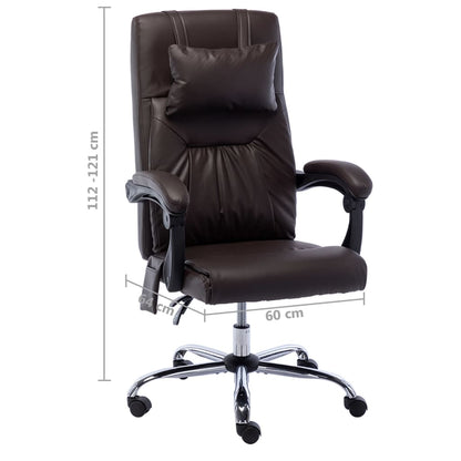 Sedia da Ufficio Massaggiante Marrone in Similpelle - homemem39
