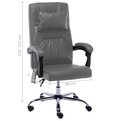 Sedia da Ufficio Massaggiante Antracite in Similpelle | homemem39
