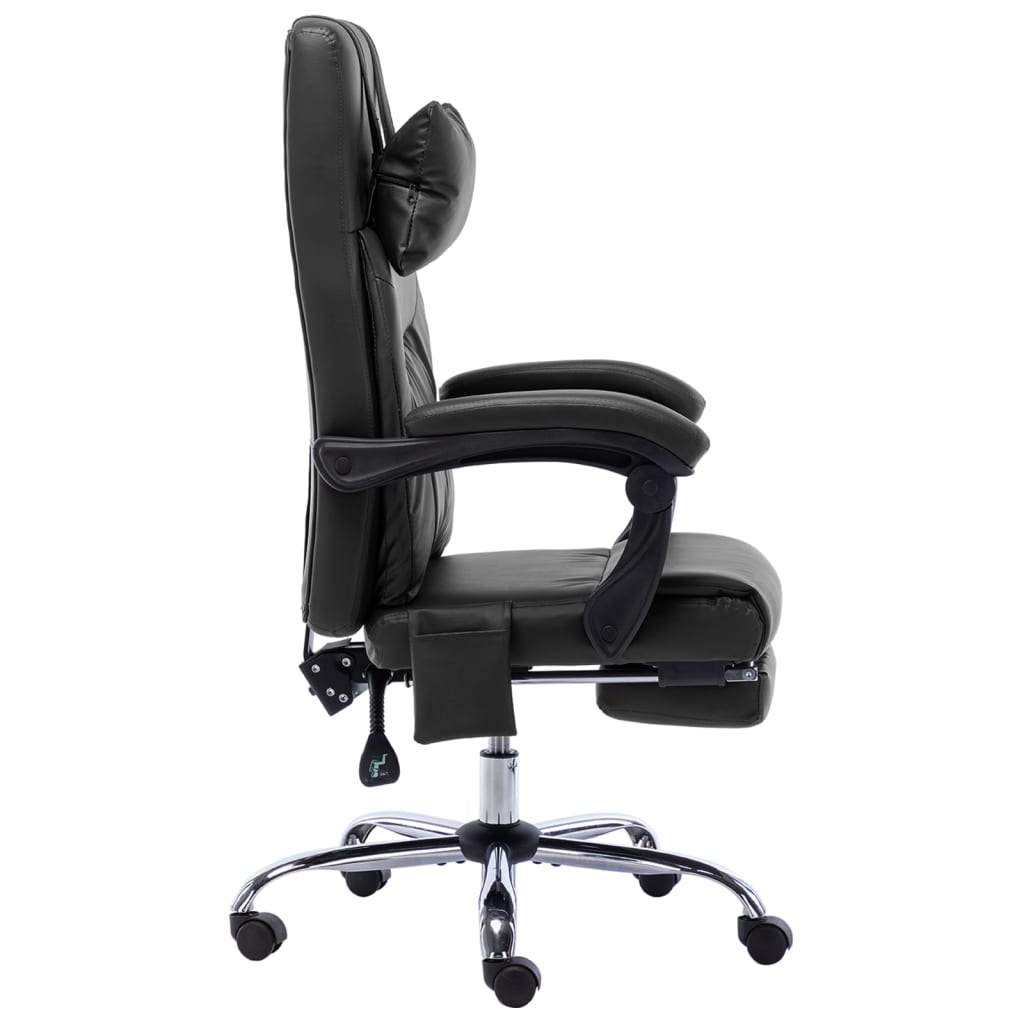 Sedia da Ufficio Massaggiante Nera in Similpelle | homemem39