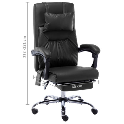 Sedia da Ufficio Massaggiante Nera in Similpelle - homemem39