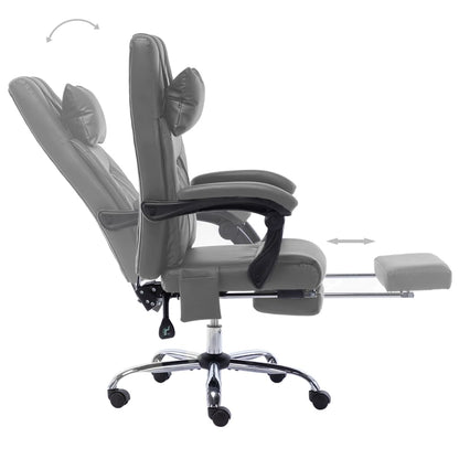 Sedia da Ufficio Massaggiante Antracite in Similpelle - homemem39