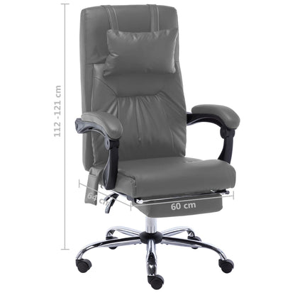 Sedia da Ufficio Massaggiante Antracite in Similpelle - homemem39