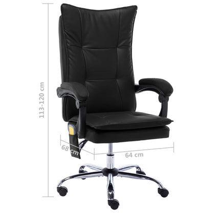 Sedia da Ufficio Massaggiante Nera in Similpelle - homemem39