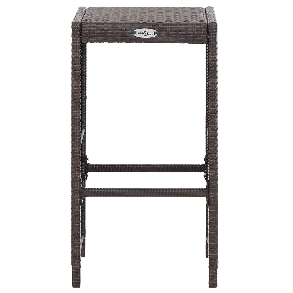 Set da Bar da Giardino 7 pz con Cuscini in Polyrattan Marrone | homemem39