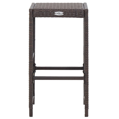 Set da Bar da Giardino 7 pz con Cuscini in Polyrattan Marrone | homemem39