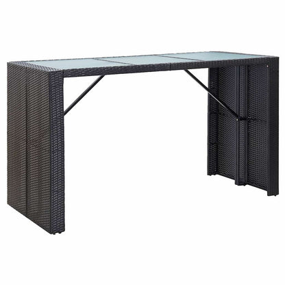 Set da Bar da Giardino 7 pz con Cuscini in Polyrattan