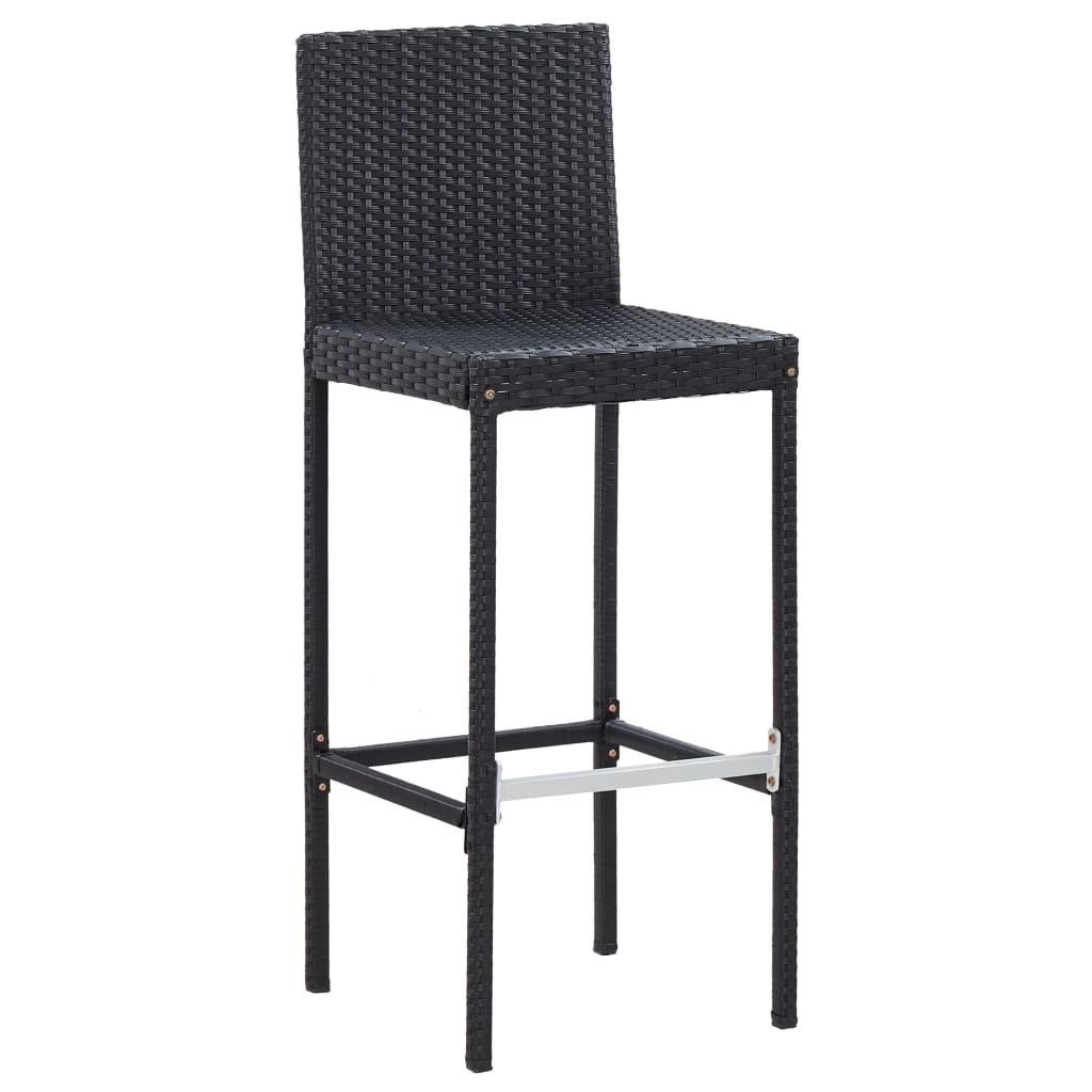 Set da Bar da Giardino 5 pz Polyrattan e Legno di Acacia Nero | homemem39