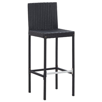 Set da Bar da Giardino 5 pz Polyrattan e Legno di Acacia Nero | homemem39