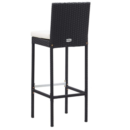 Set da Bar da Giardino 5 pz Polyrattan e Legno di Acacia Nero | homemem39
