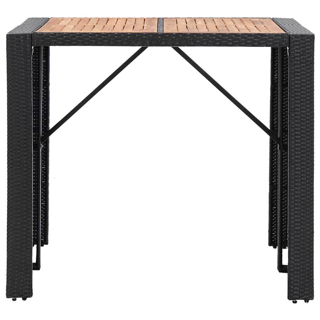 Set da Bar da Giardino 5 pz Polyrattan e Legno di Acacia Nero | homemem39
