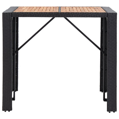 Set da Bar da Giardino 5 pz Polyrattan e Legno di Acacia Nero | homemem39
