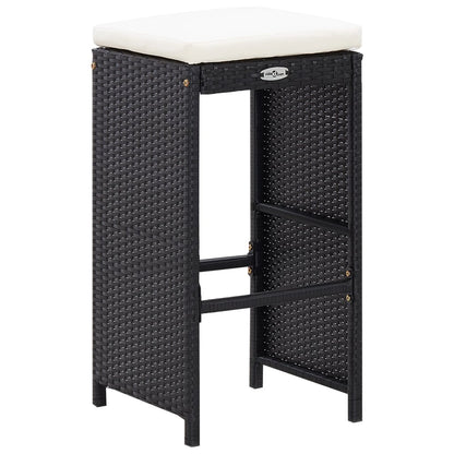 Set Bar da Giardino 9 z pz in Polyrattan Nero - homemem39