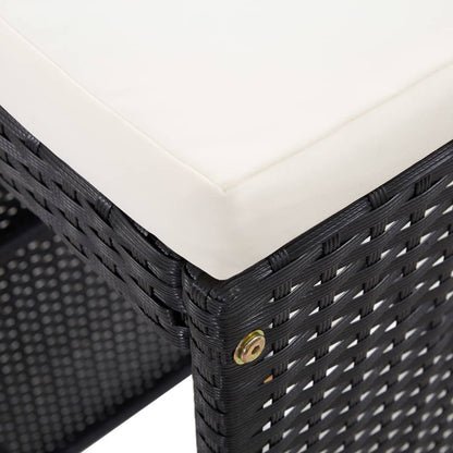 Set Bar da Giardino 9 z pz in Polyrattan Nero - homemem39