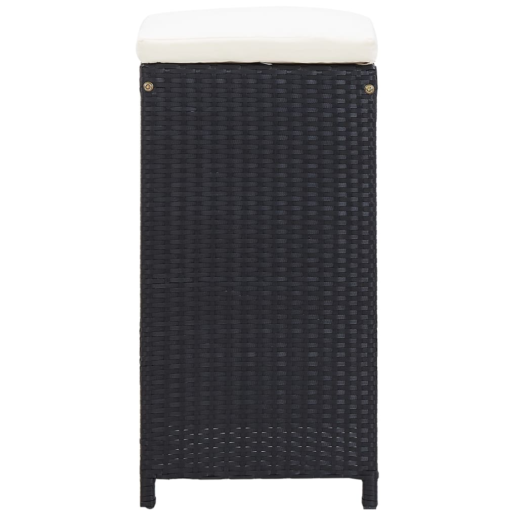 Set Bar da Giardino 9 z pz in Polyrattan Nero - homemem39