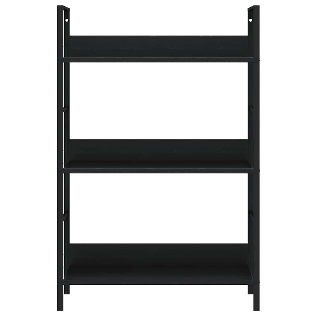 Scaffale Libri 3 Ripiani Nero 60x27,6x90,5 cm Legno Multistrato | homemem39