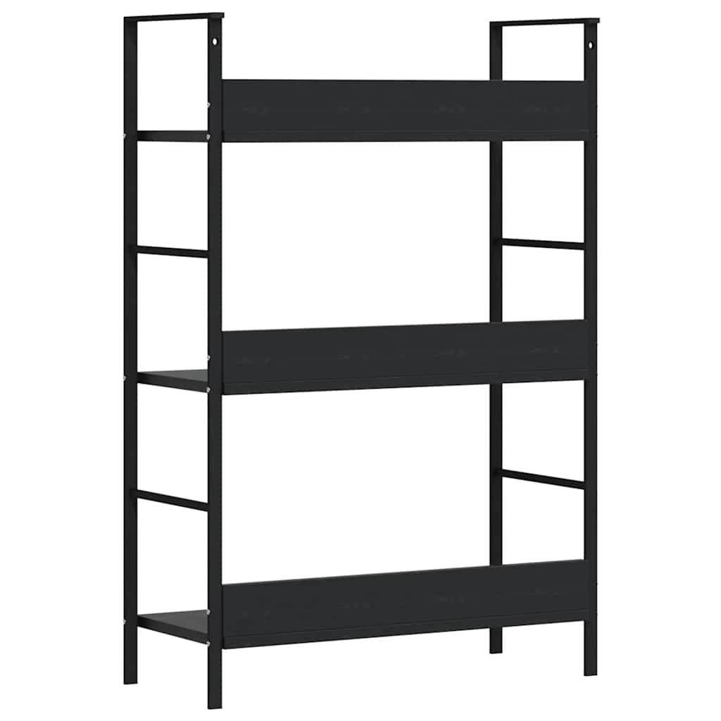 Scaffale Libri 3 Ripiani Nero 60x27,6x90,5 cm Legno Multistrato | homemem39